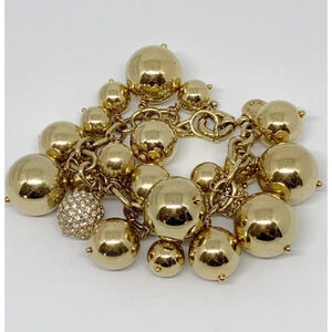J. Crew Gold Balls Charm Bracelet